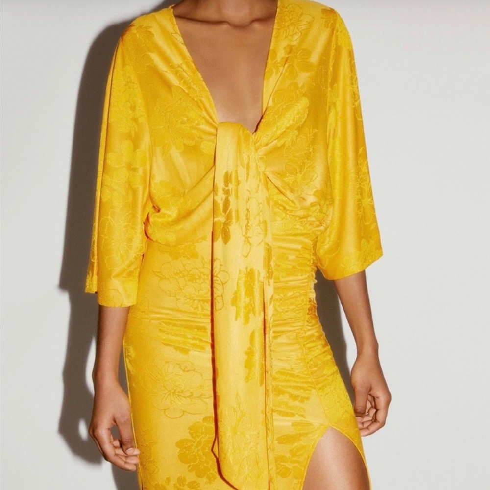 Zara Jacquard Knotted Bodysuit